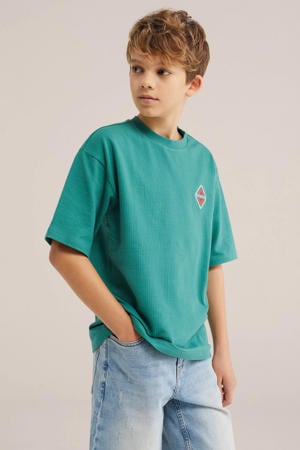 T-shirt groen met textuur