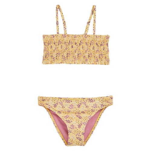 WE Fashion crop bikini geel Meisjes Polyester Bloemen - maat 158/164 afbeelding