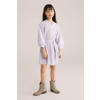 WE Fashion gestreepte korte jurk lila