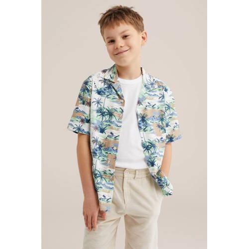 WE Fashion regular casual overhemd groen Jongens Katoen Klassieke kraag - maat 170/176 afbeelding