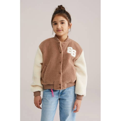 WE Fashion bomberjack lente lichtbruin Jas Meisjes Polyester Ronde hals - maat 170/176 afbeelding