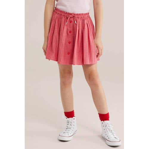 WE Fashion gestreepte A-lijn rok roze Meisjes Katoen Streep - maat 134/140 afbeelding