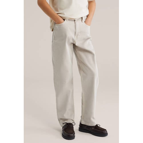 WE Fashion Blue Ridge loose fit jeans ecru Jongens Denim Effen