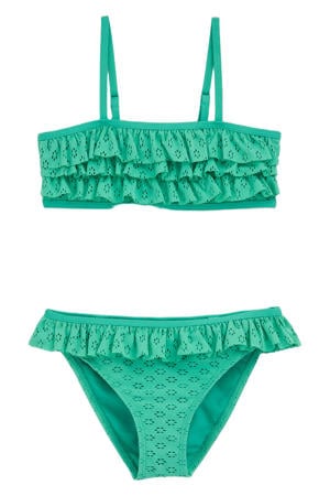 crop bikini met ruches groen