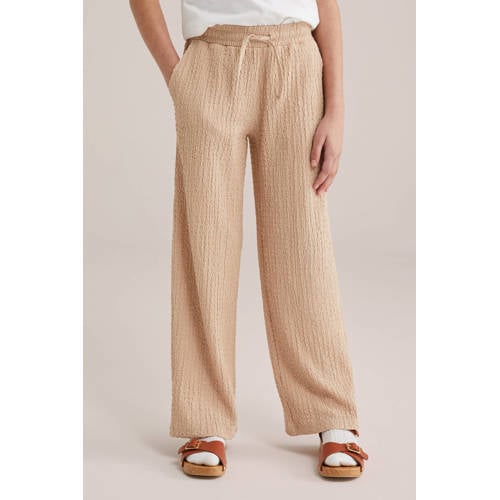 WE Fashion loose casual broek beige Meisjes Polyester Effen