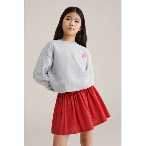 WE Fashion sweater grijs melange Effen - maat 158/164 afbeelding