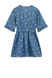 thumbnail: WE Fashion Blue Ridge spijkerjurk met hartjes medium blue denim