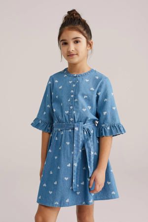 spijkerjurk met hartjes medium blue denim
