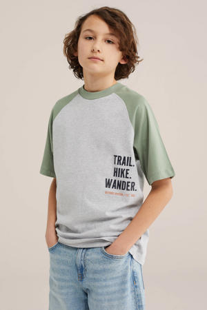 T-shirt met backprint lichtgroen