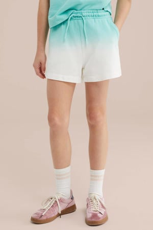 straight sweatshort turquoise/wit