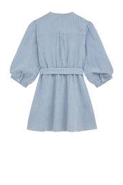 thumbnail: WE Fashion gestreepte korte jurk blauw