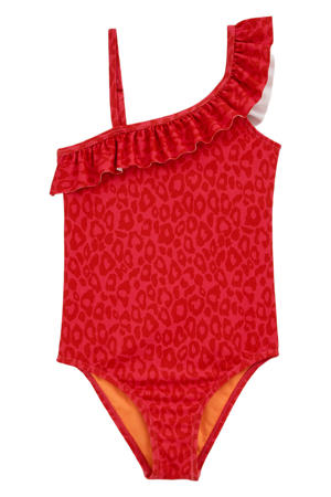 badpak met ruches rood