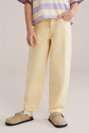 high waist barrel jeans lichtgeel