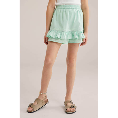 WE Fashion korte rok mintgroen Meisjes Katoen Effen - maat 158/164 afbeelding