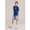WE Fashion T-shirt met backprint donkerblauw