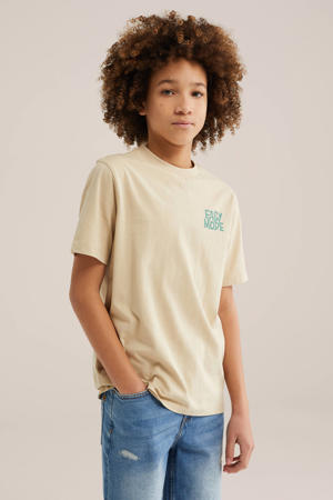 T-shirt met backprint beige