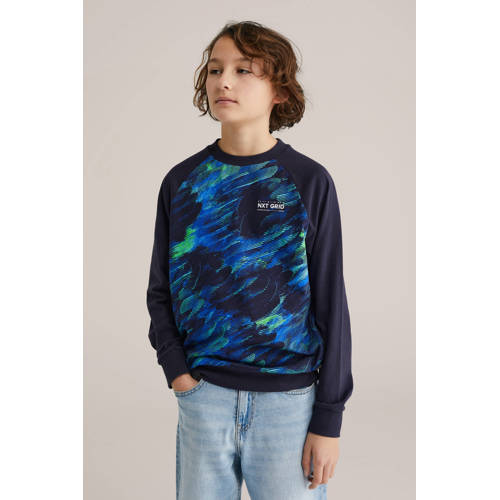 WE Fashion sweater donkerblauw Meerkleurig - maat 170/176 afbeelding