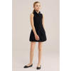 WE Fashion korte jurk rib gebreid zwart