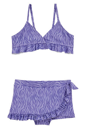 triangel bikini met ruches paars