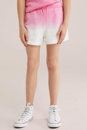 straight sweatshort roze/wit