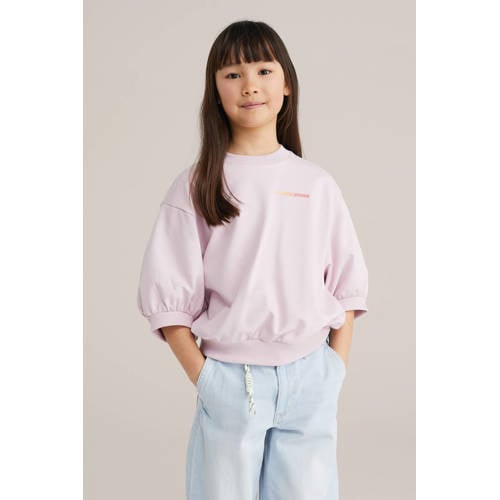 WE Fashion sweater lichtroze Effen - maat 158/164 | Sweater van WE Fashion afbeelding