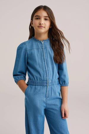 Straight jumpsuit medium blue denim