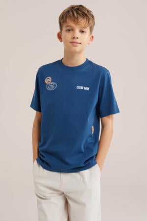 T-shirt met backprint donkerblauw