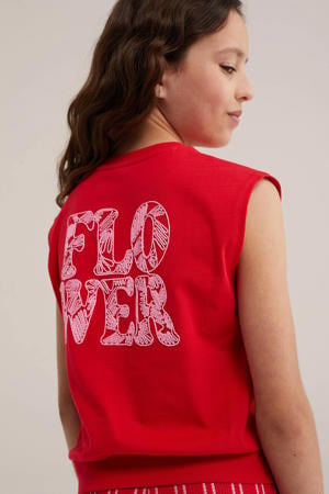 T-shirt met backprint rood