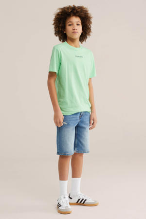 T-shirt met backprint lichtgroen