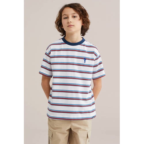 WE Fashion T-shirt rood Jongens Katoen Ronde hals Meerkleurig - maat 110/116 afbeelding
