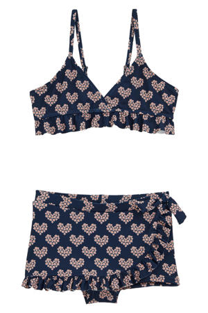 triangel bikini met ruches donkerblauw