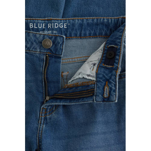 WE Fashion regular fit jeans medium blue denim Blauw Effen - maat 152 afbeelding