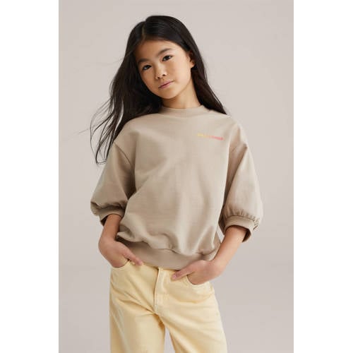 WE Fashion sweater lichtbruin Effen - maat 158/164 afbeelding