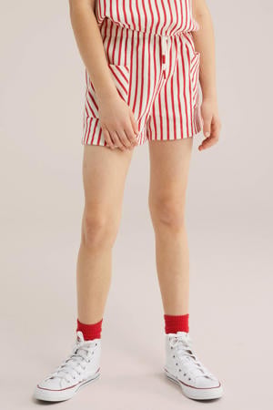 straight gestreepte casual short rood gebreid