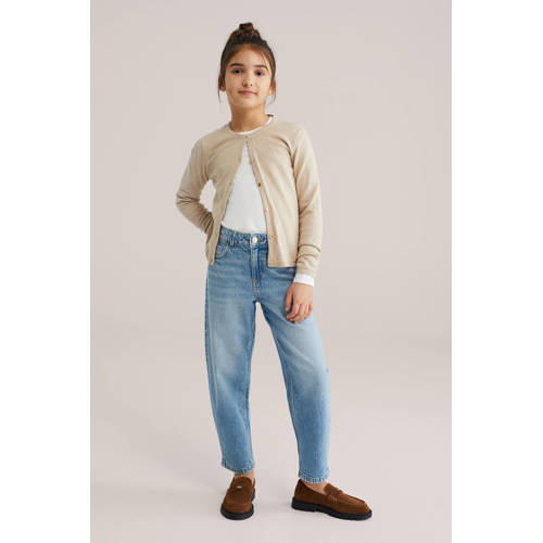 WE Fashion Blue Ridge barrel jeans medium blue denim Blauw All over print