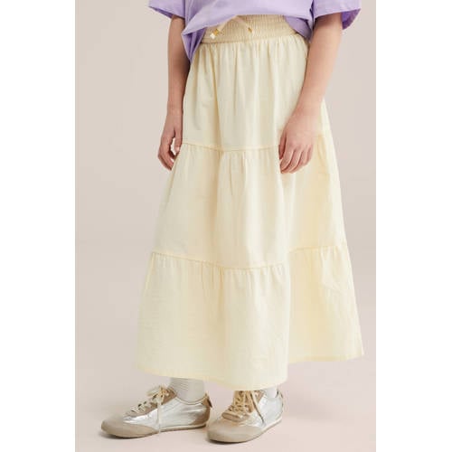 WE Fashion maxi rok lichtgeel Meisjes Katoen Effen - maat 146/152 afbeelding