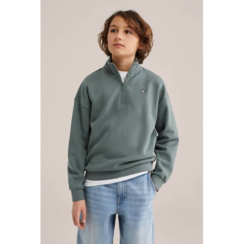 WE Fashion pullover groen Sweater Effen