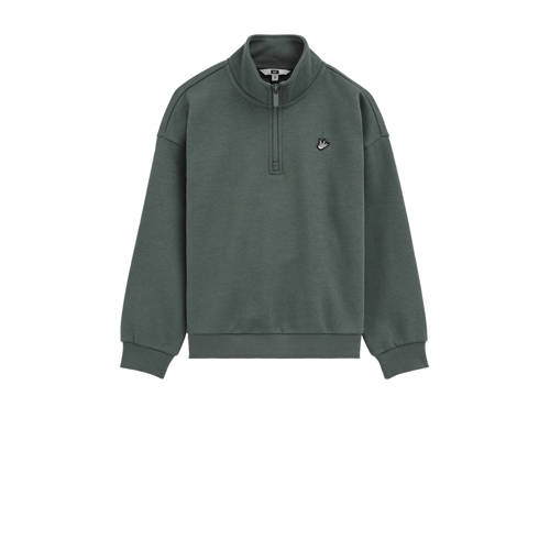 WE Fashion pullover groen Sweater Effen - maat 134/140 afbeelding