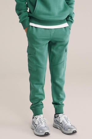 Slim cargo broek groen
