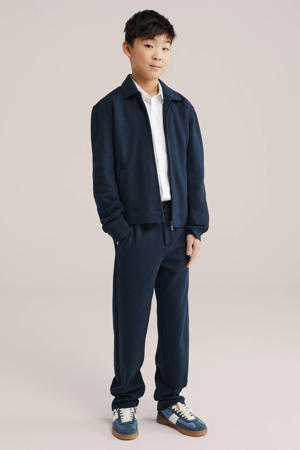 tapered casual broek donkerblauw