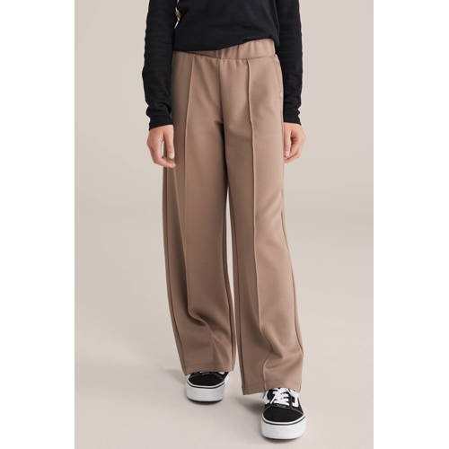 WE Fashion loose casual broek lichtbruin Meisjes Polyester Effen - maat 134 afbeelding