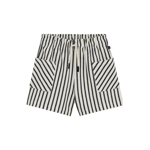 WE Fashion straight gestreepte casual short donkerblauw gebreid Korte broek Meisjes Katoen - maat 158/164 afbeelding