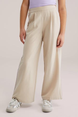 loose gestreepte casual broek beige