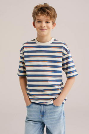 gestreepte T-shirt donkerblauw