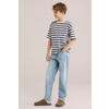 WE Fashion gestreepte T-shirt donkerblauw