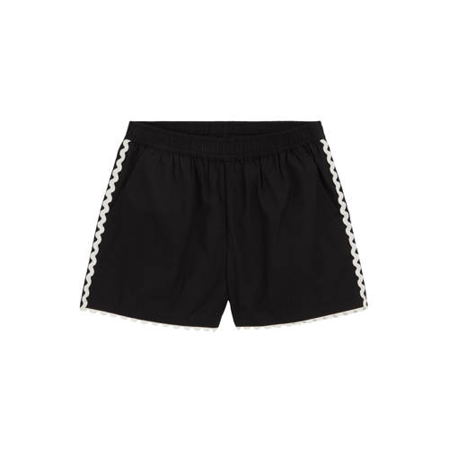 WE Fashion relaxed zwart Korte broek Meisjes Katoen Effen - maat 122/128 afbeelding