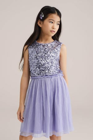 Quapi Mini jurk MADDY met stippen en ruches roze/lila Quapi Mini jurk MADDY met stippen en ruches roze/lila