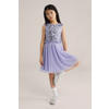 WE Fashion korte jurk met pailletten lila