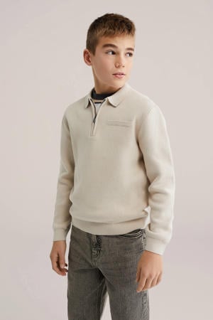 trui beige fijn gebreid