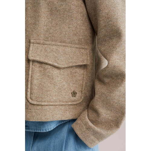WE Fashion manteljas lichtbruin Meisjes Polyester Klassieke kraag Effen - maat 134/140 afbeelding